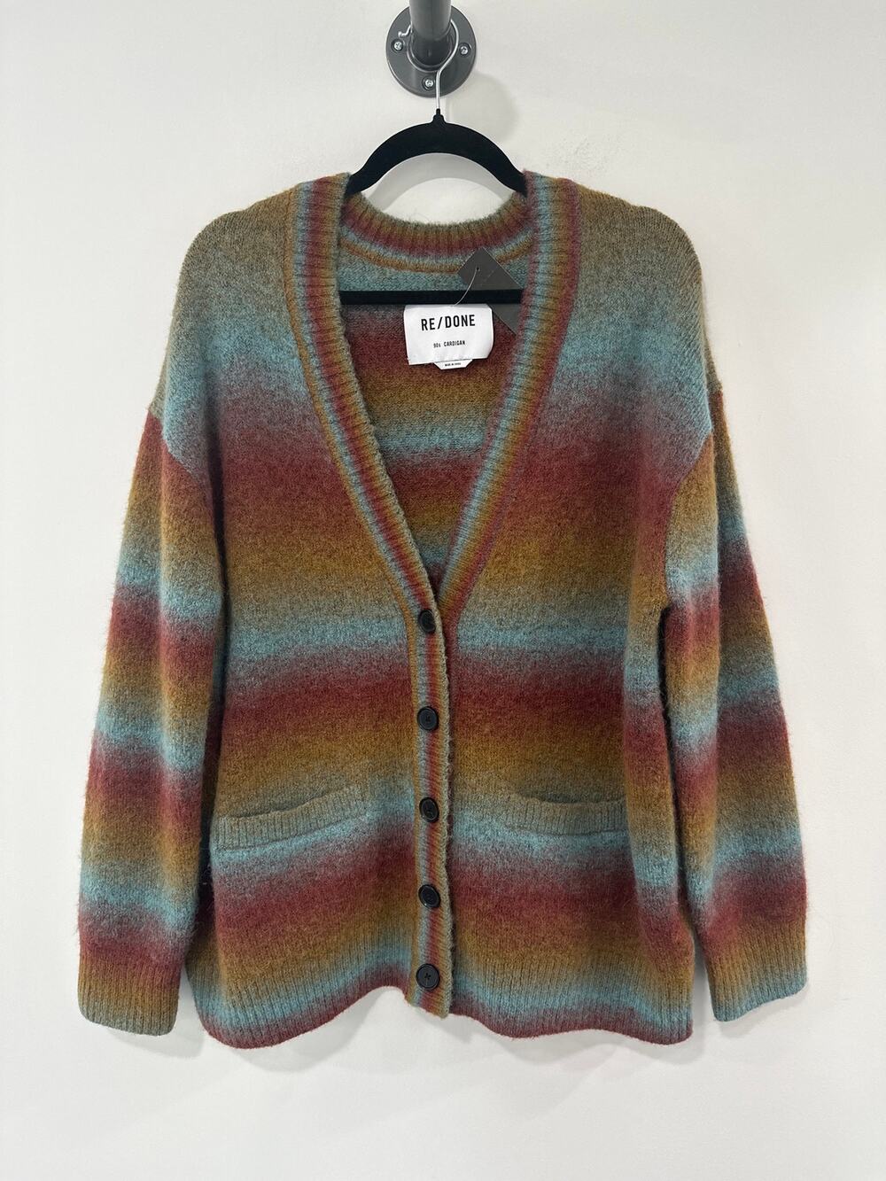 Re/Done 90's Cardigan Striped Wool Blend Size M